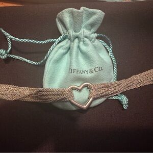 Authentic Tiffany & Co. Silver Heart Multi-Chain Toggle  Bracelet 6.75 length